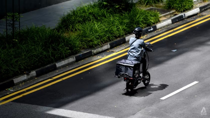 Lone delivery driver on the road